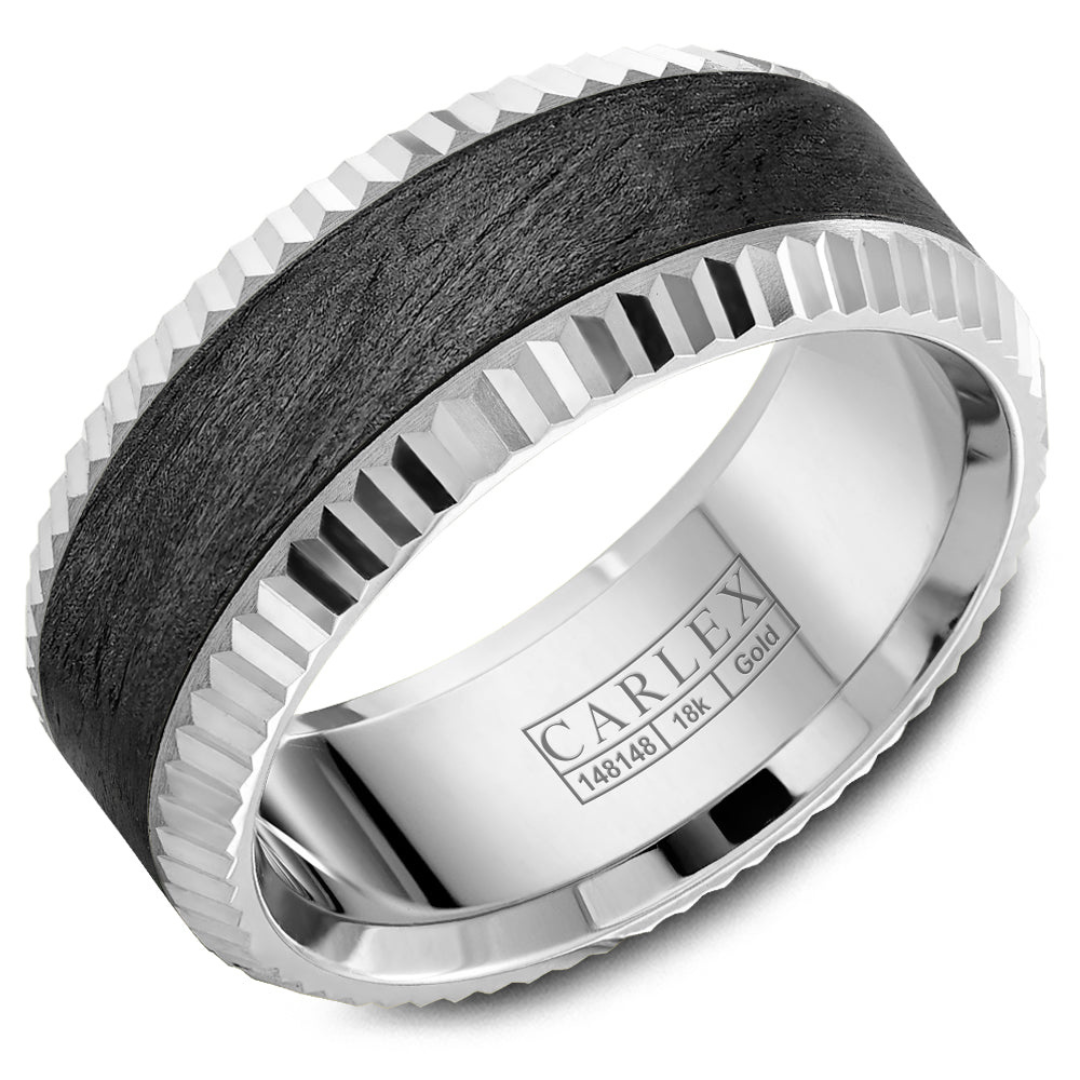 Carlex Carbon Fiber White Gold Band (080947) – Janina's Diamonds