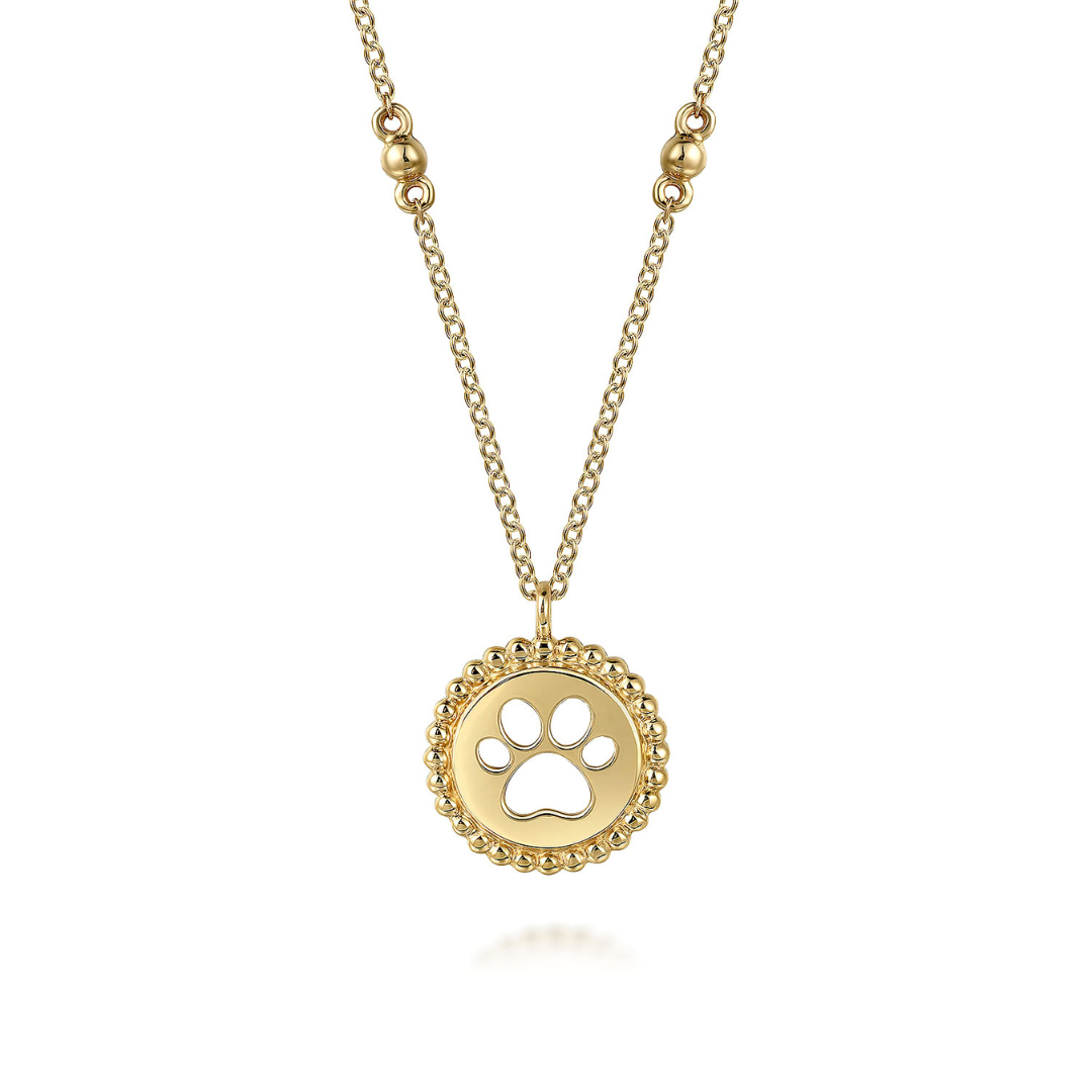 Yellow Gold Bujukan Dog Paw Necklace 567863