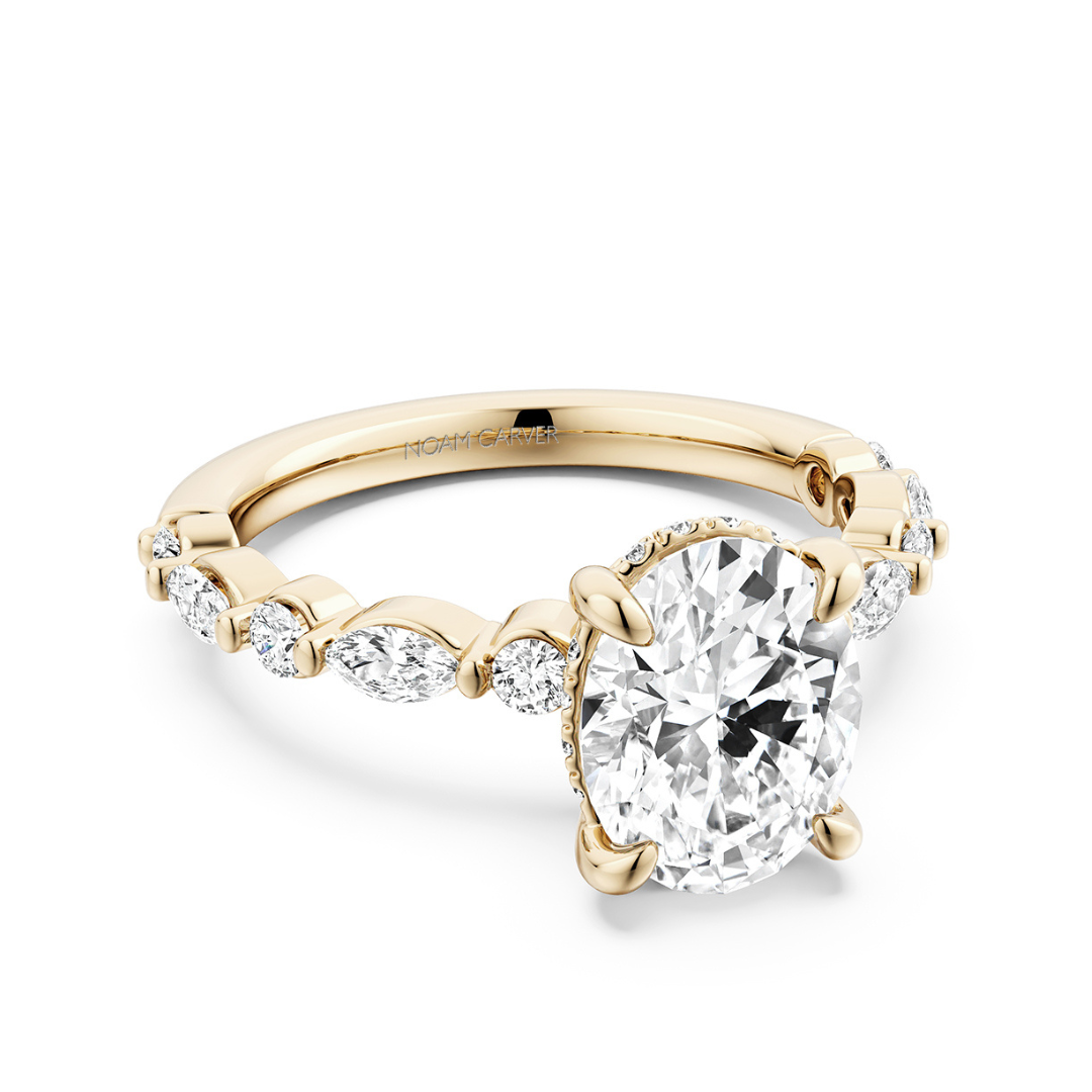 Alternating Marquis and Round Diamond Engagement Ring (111356