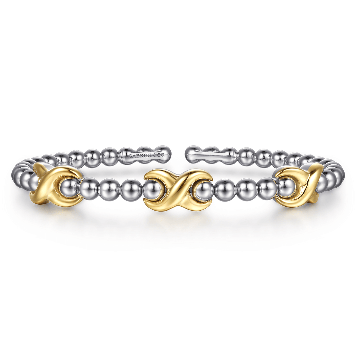 Yellow Gold and Sterling Silver Bujukan Station Bangle (840775)