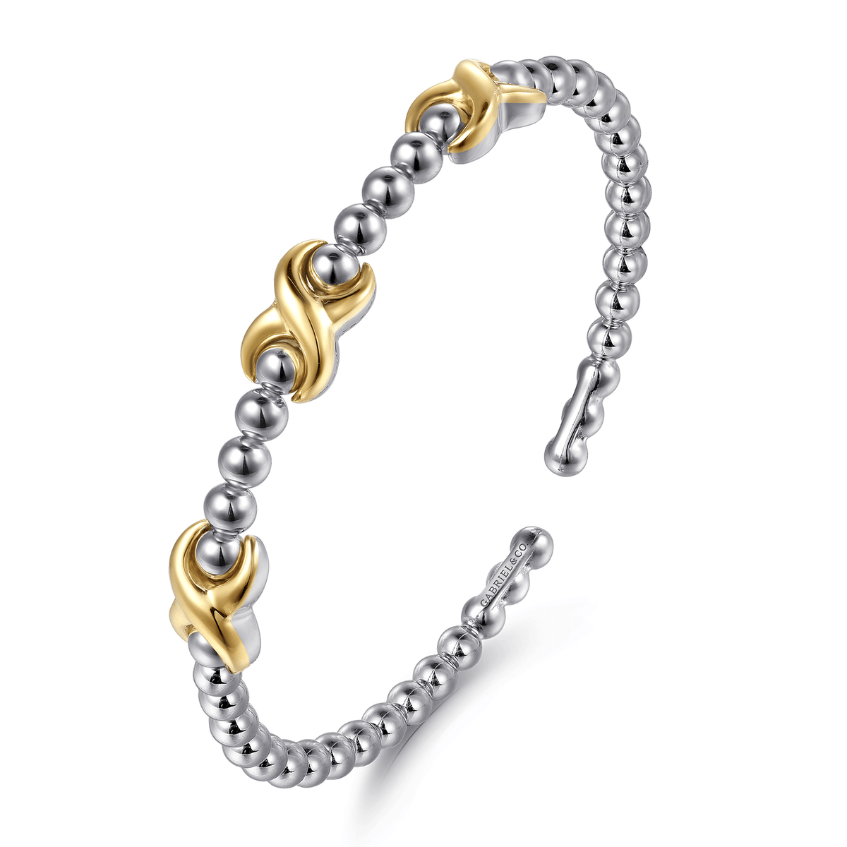 Yellow Gold and Sterling Silver Bujukan Station Bangle (840775)
