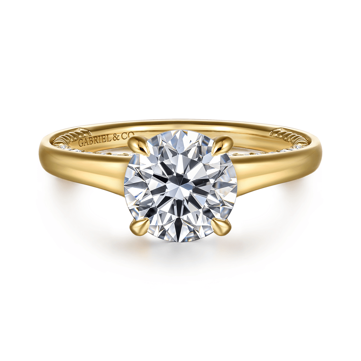 Yellow Gold Round Engagement Ring (777661)