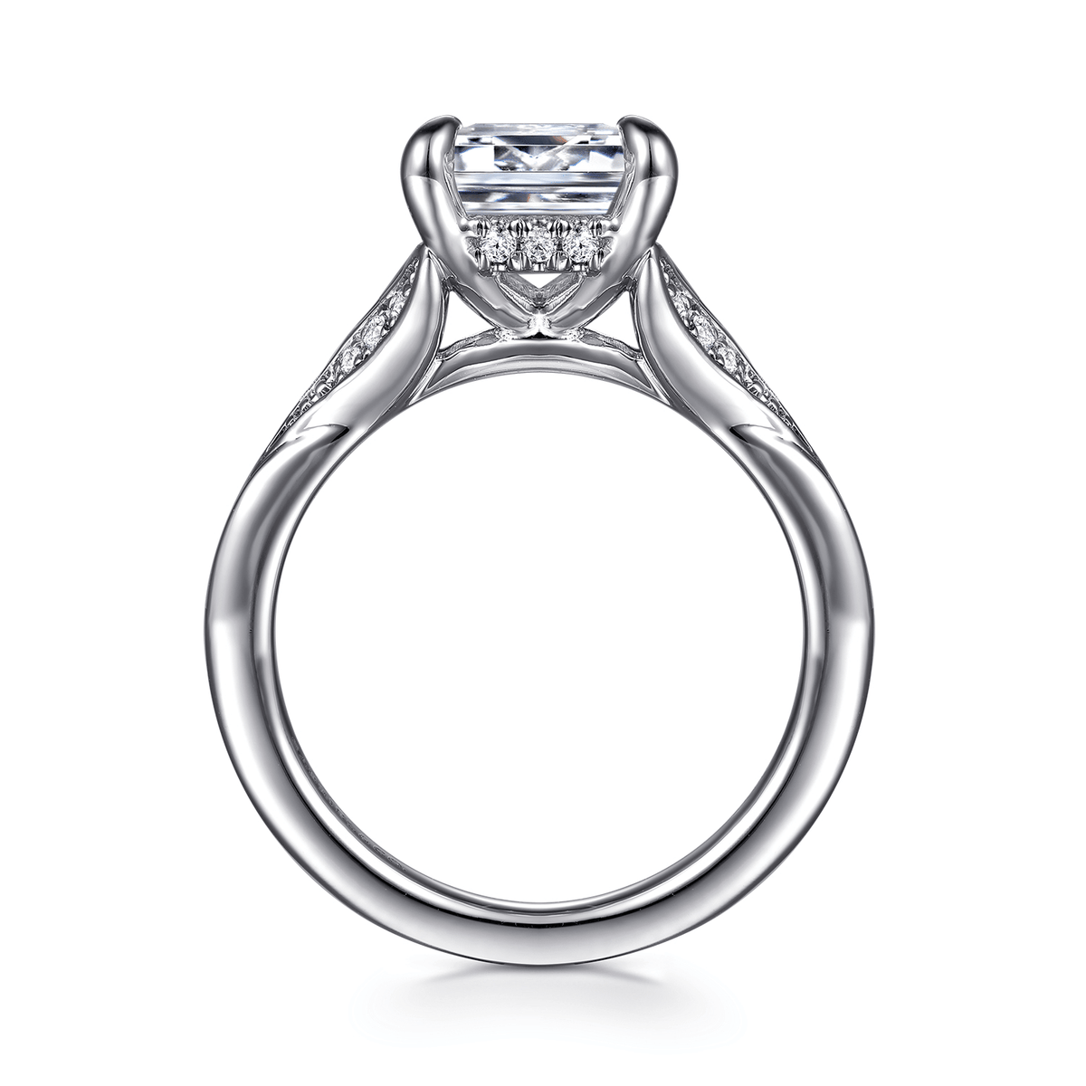 White Gold Emerald Cut Engagement Ring (469322)