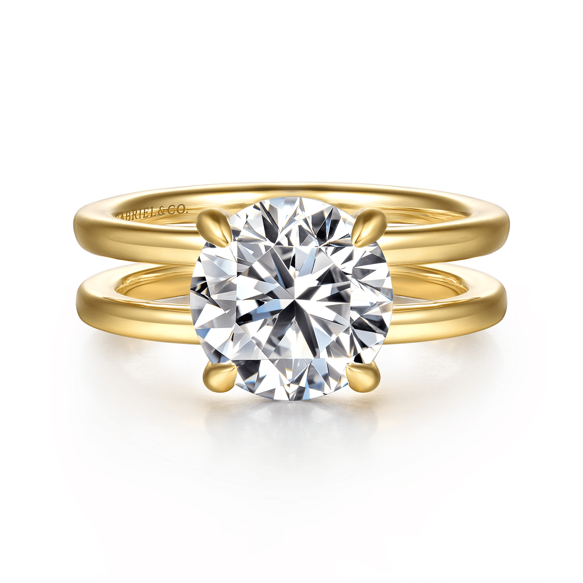 Yellow Gold Round Engagement Ring (950406)