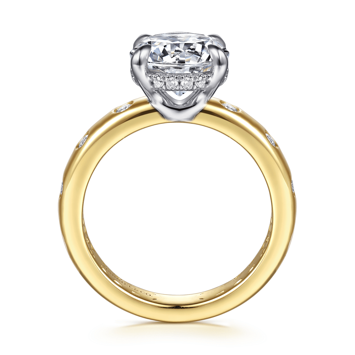 Yellow & White Gold Round Engagement Ring (573083)