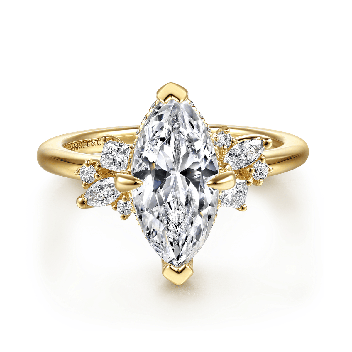 Yellow Gold Marquise Shape Engagement Ring (774539)