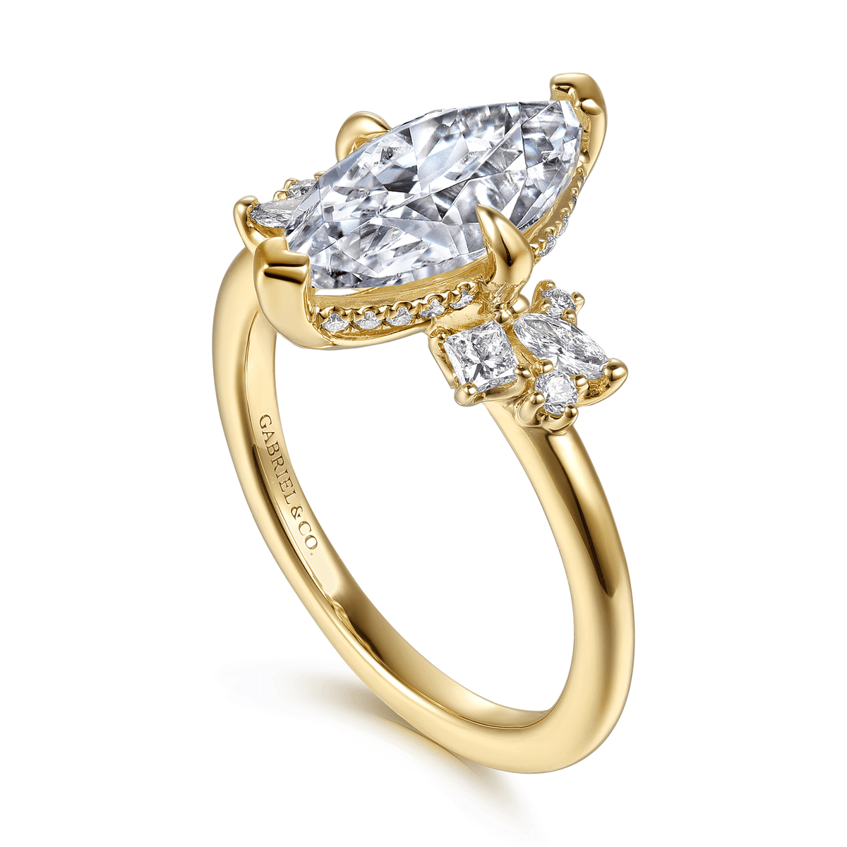 Yellow Gold Marquise Shape Engagement Ring (774539)