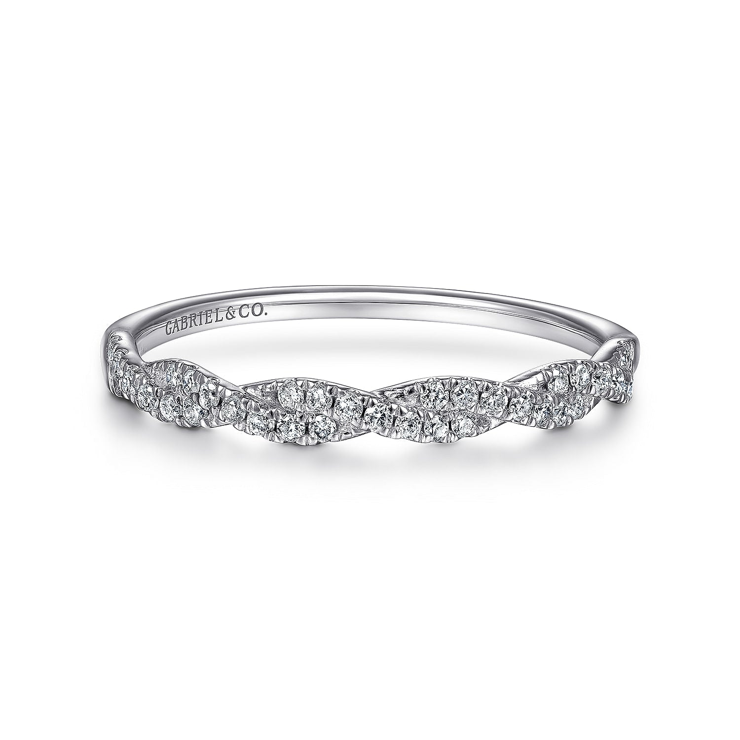 White Gold Twisted Diamond Band (171655)