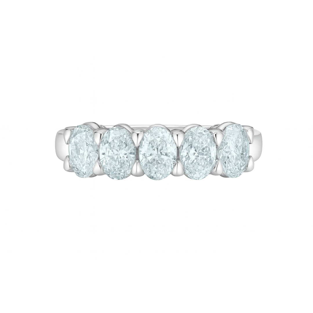 White Gold Lab Grown Oval Diamond Band (296583)