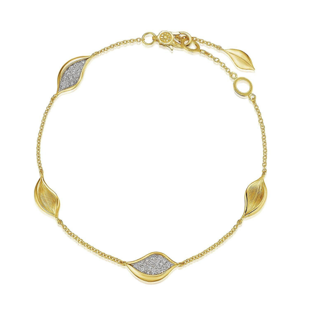Tacori Yellow Gold Dahlia Diamond Pavé Station Bracelet (206465)