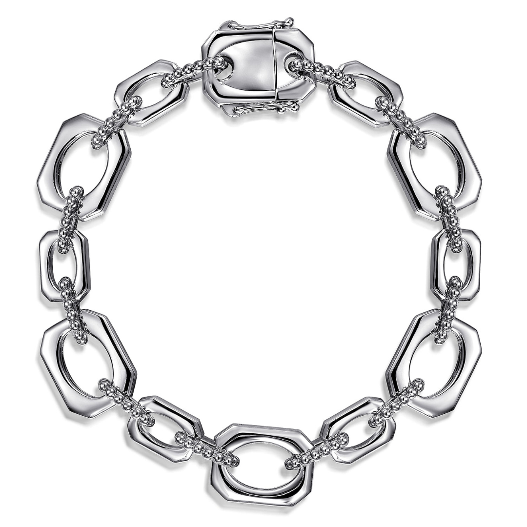 Sterling Silver Bujukan and Elongated Octagon Bracelet (511648)