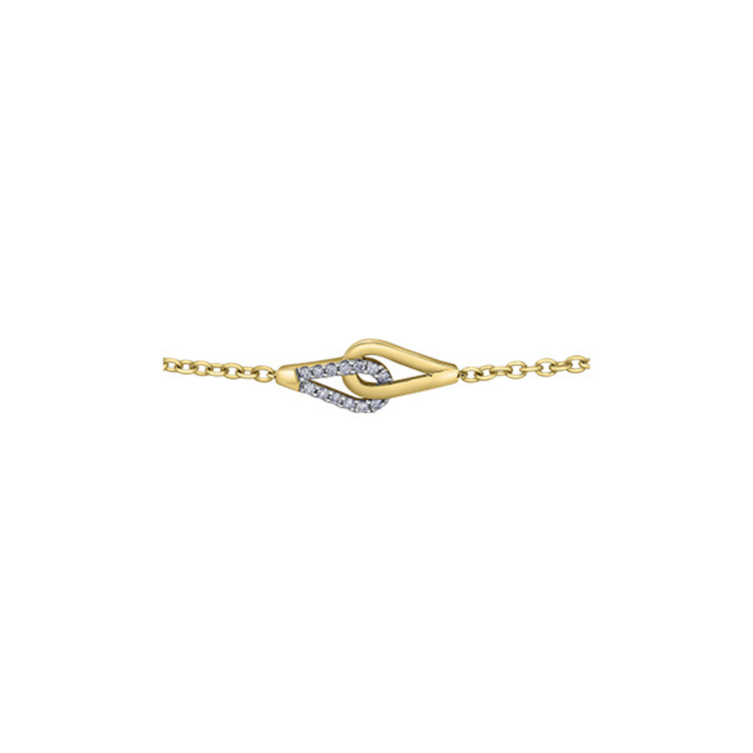 Gold Diamond Interlocking Link Bracelet (894739)