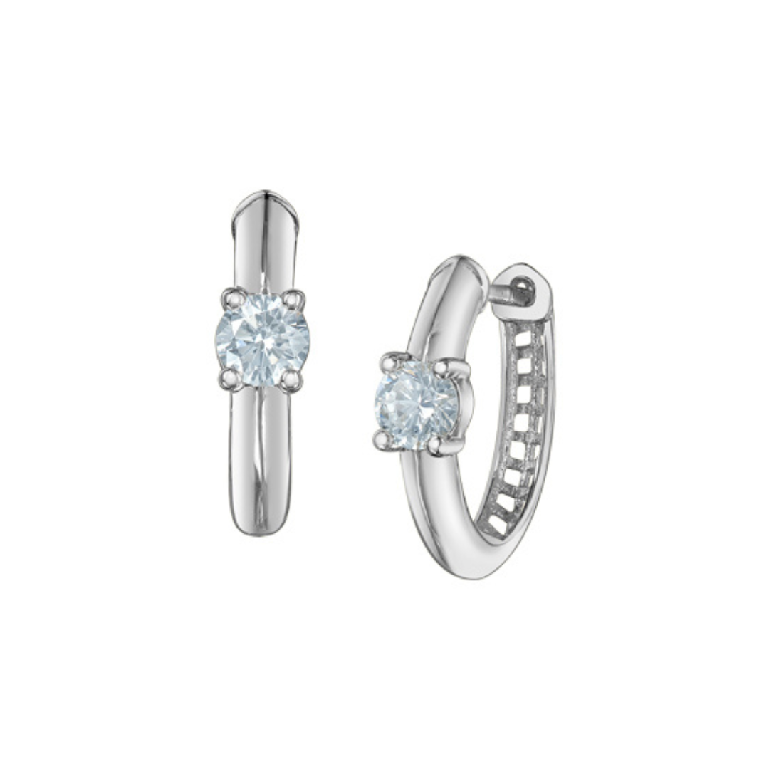 White Gold Lab Grown Diamond Hoop Earrings (226814)