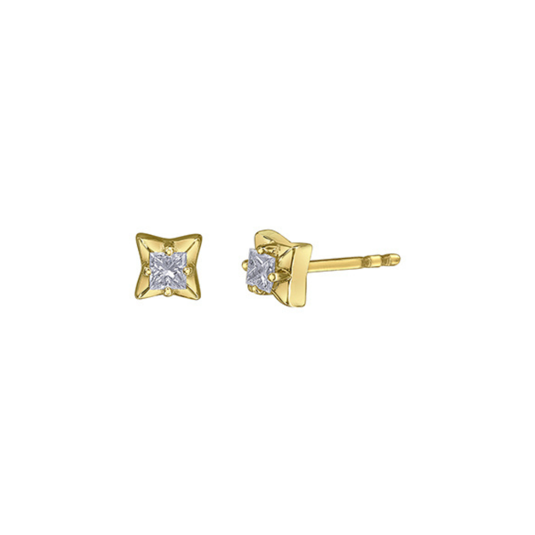 Diamond Star Stud Earrings in Yellow Gold (538242)