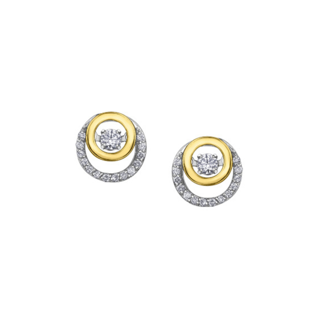 Two-Tone Entwined Diamond Circle Earrings (636313)