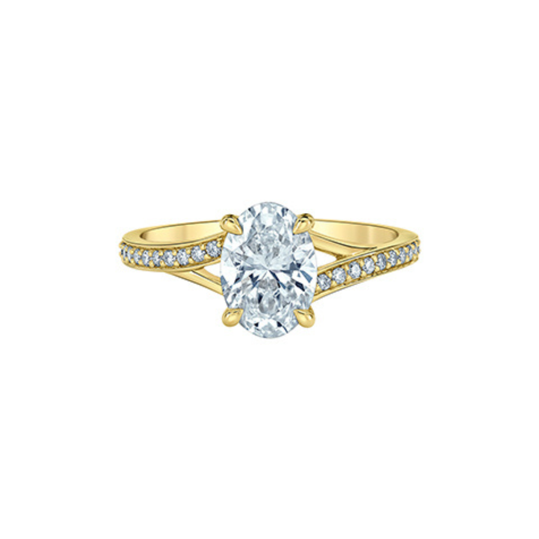 Yellow Gold Oval Lab Grown Diamond Engagement Ring (999793)