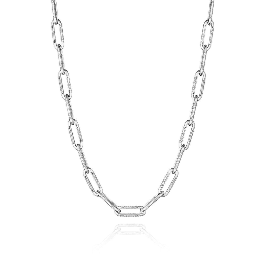 Crescent Eclipse Silver Large Link Necklace (254567)