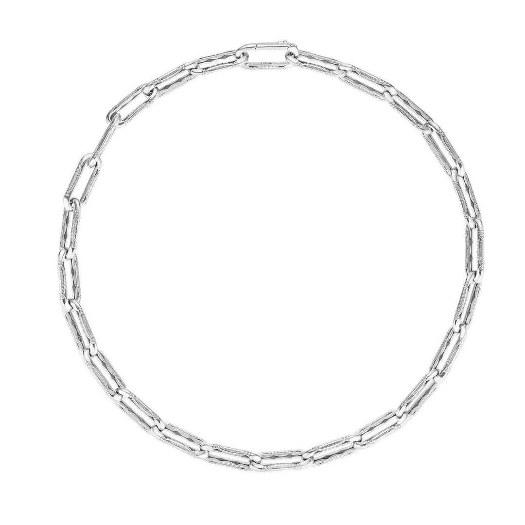 Crescent Eclipse Silver Large Link Necklace (254567)