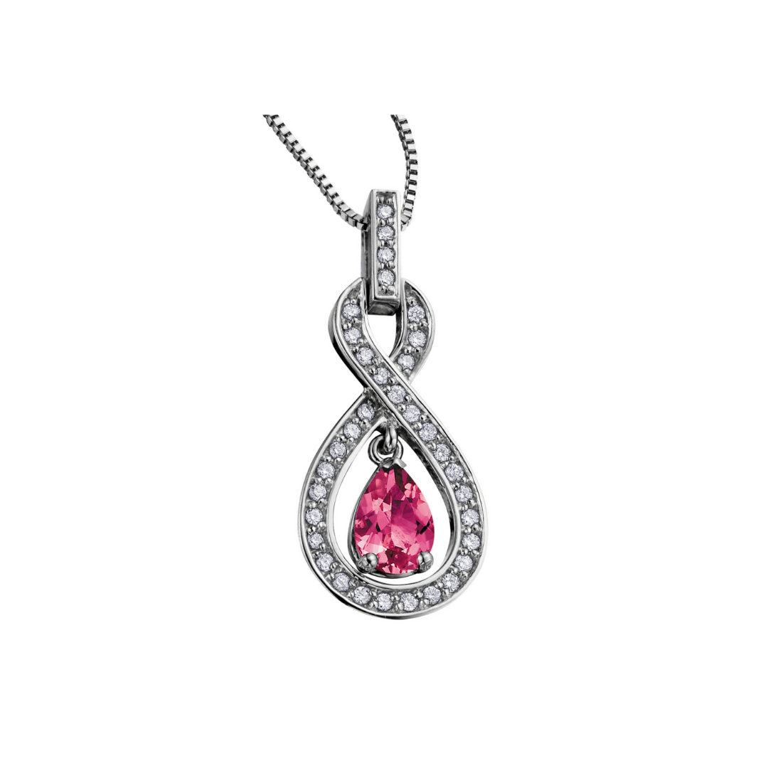Pink Tourmaline and Diamonds Pendant (220198)