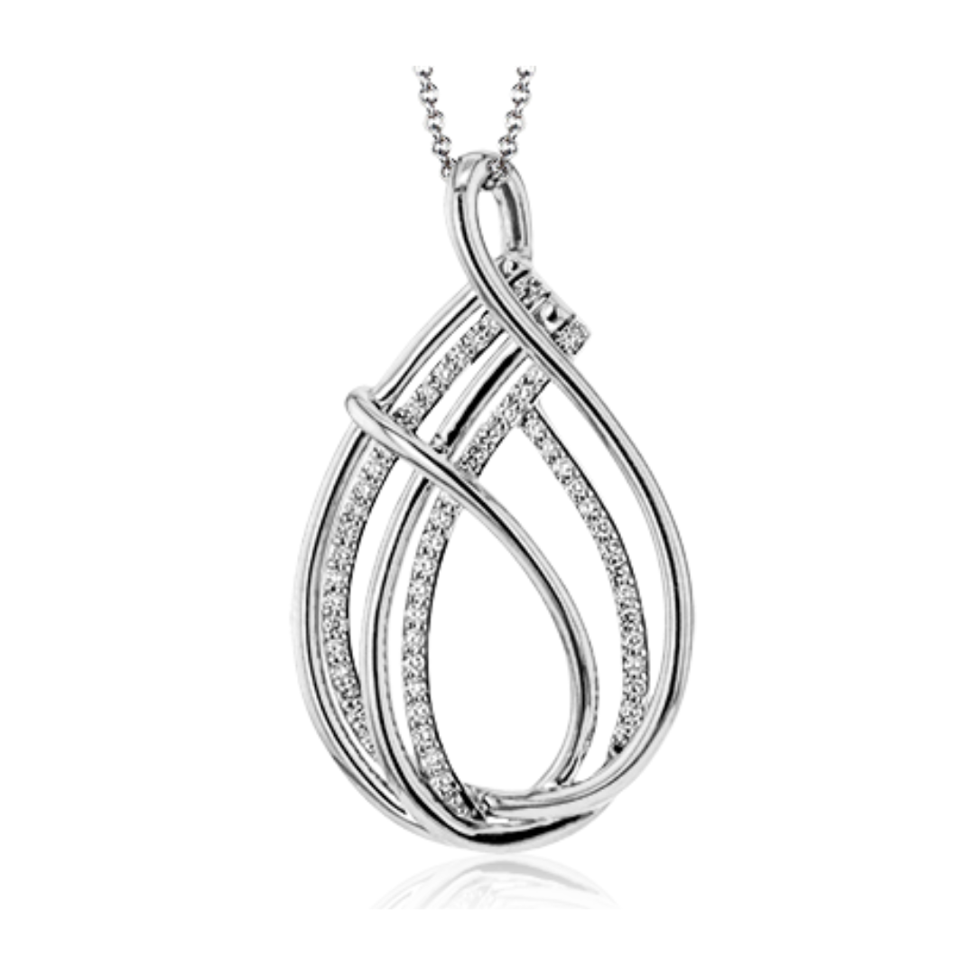 White Gold Entwined Diamond Necklace (229713)