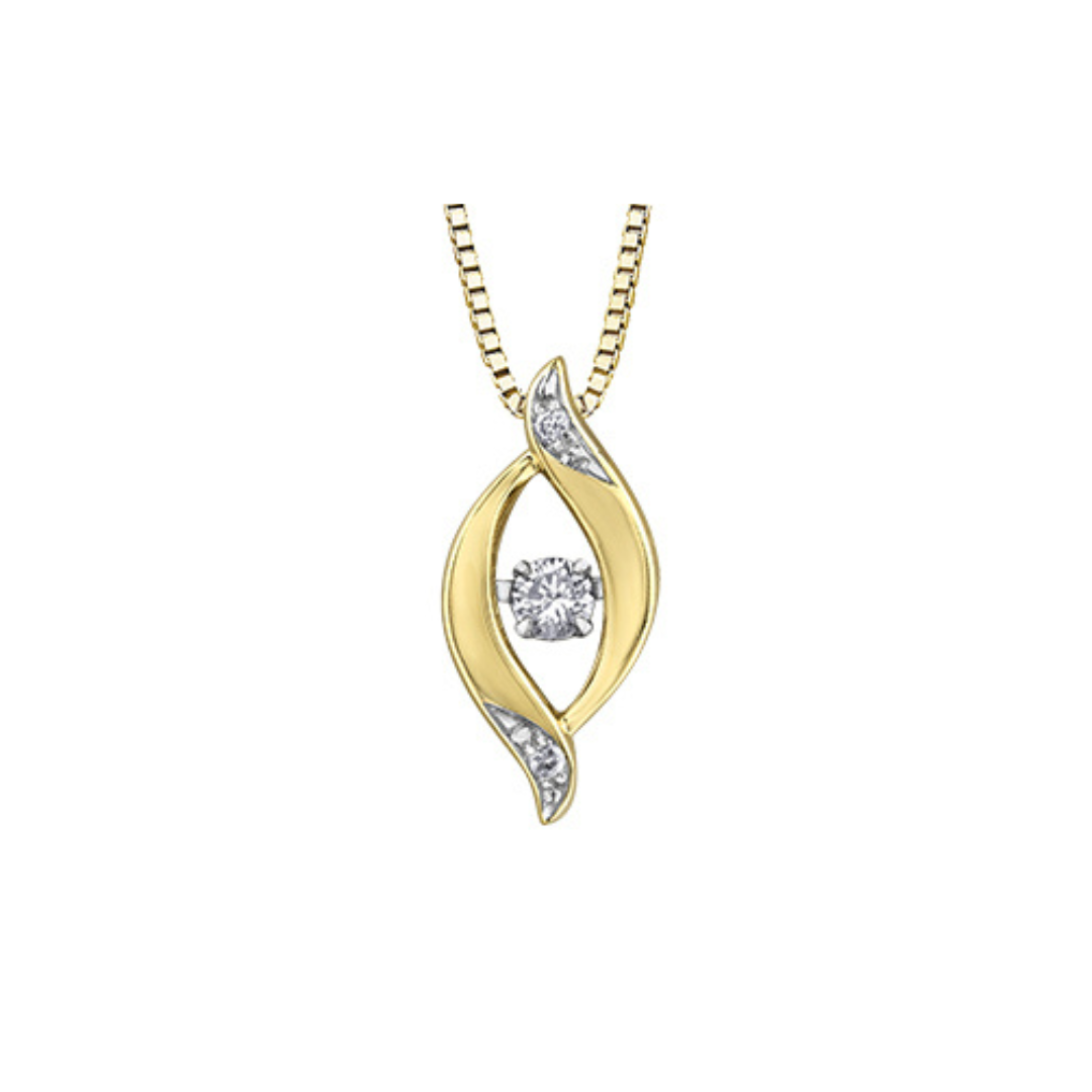 Floating Diamond Two Tone Pendant (241659)