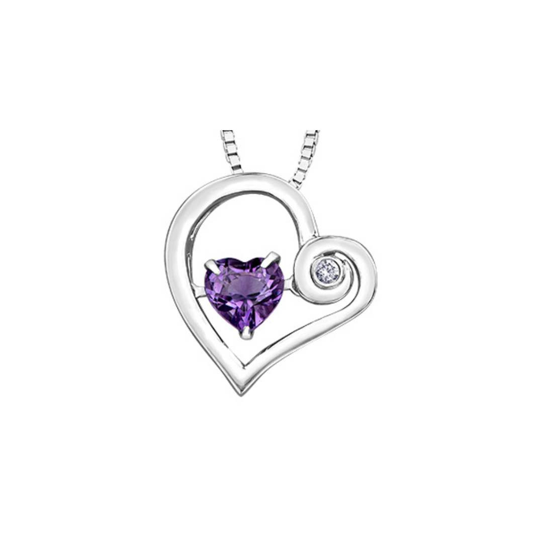 Sterling Silver Pulse Amethyst and Diamond Pendant (280492)