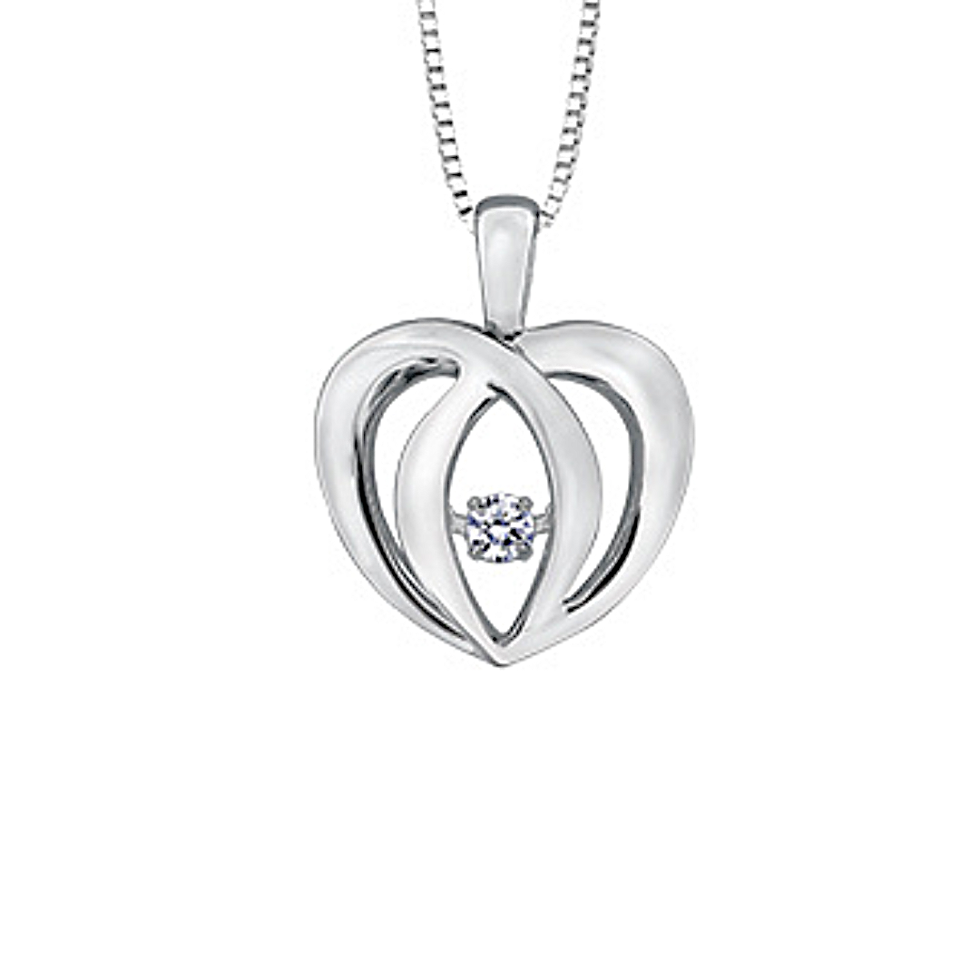 Sterling Silver Heart Pulse Pendant (280497)