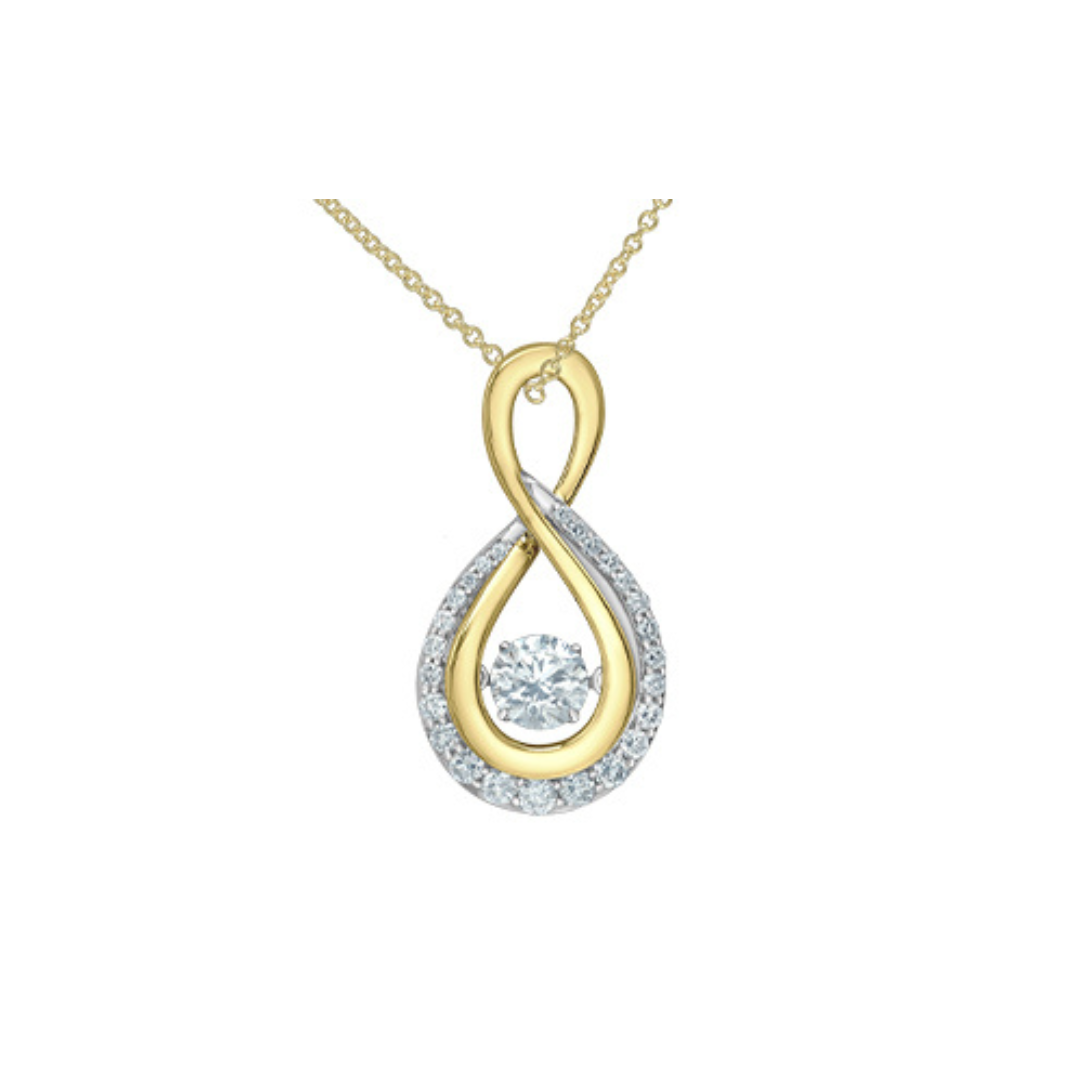 Infinity Lab Grown Diamond Pendant in Yellow Gold (346009)