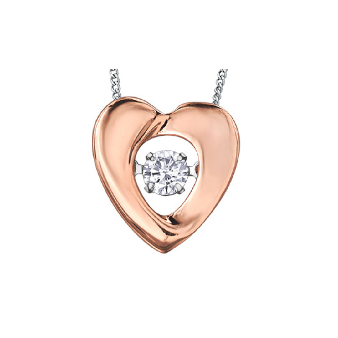 Two Tone Dancing Diamond Heart Pendant (753944)