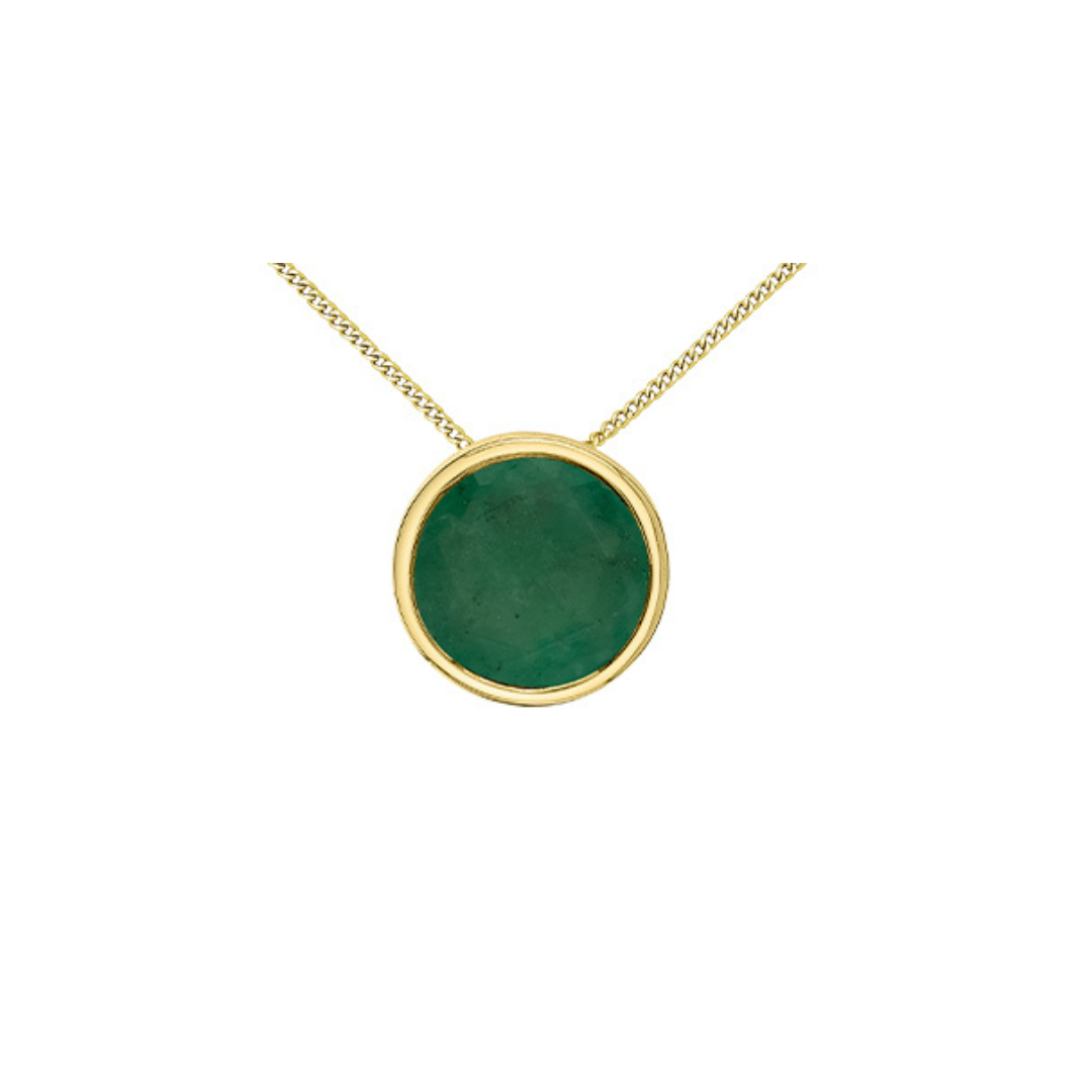 Bezel Set Emerald Necklace (766837)