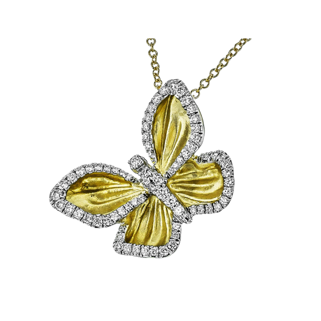 Yellow Gold & Diamond Butterfly Necklace (780777)