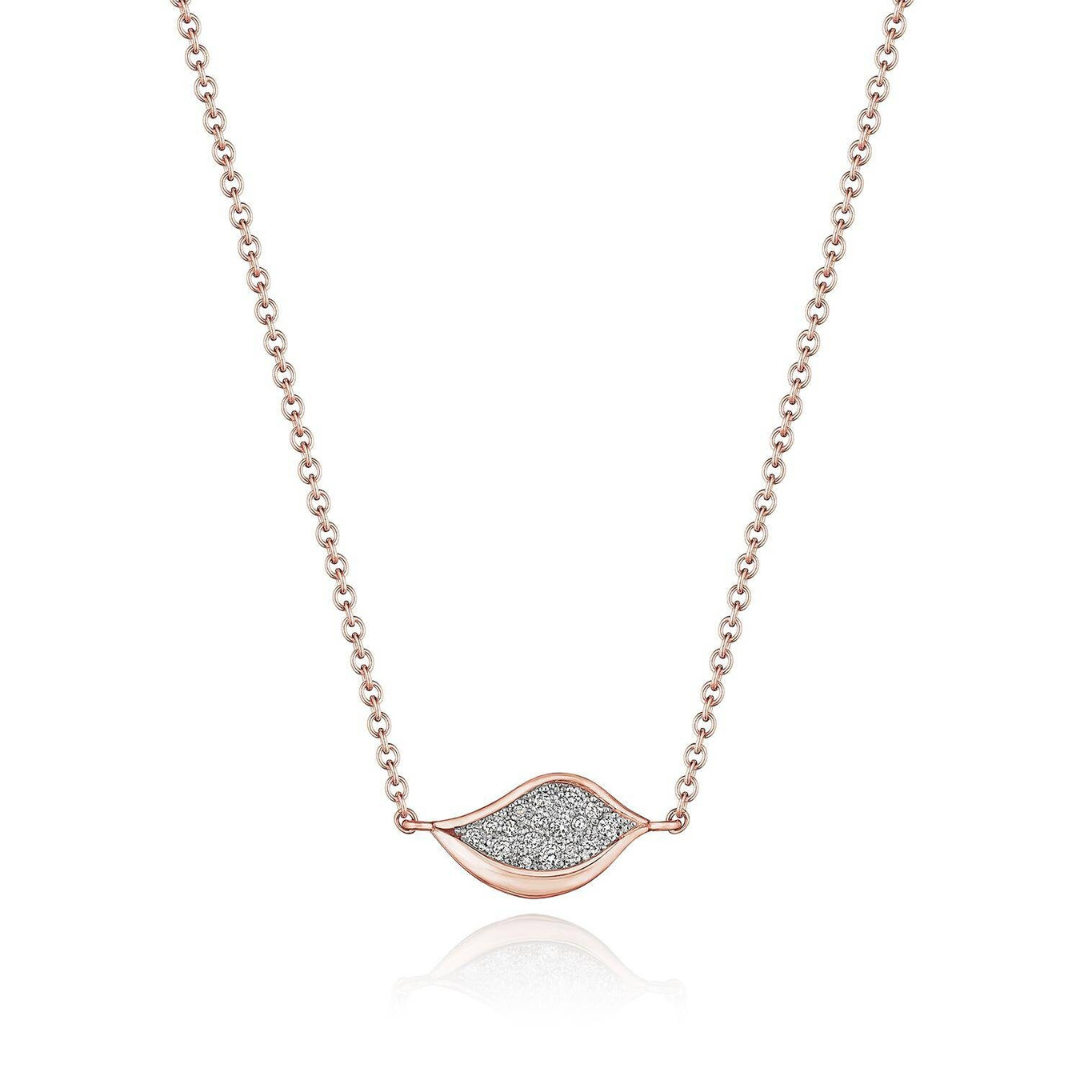 Rose Gold Diamond Dahlia Petal Necklace (833404)