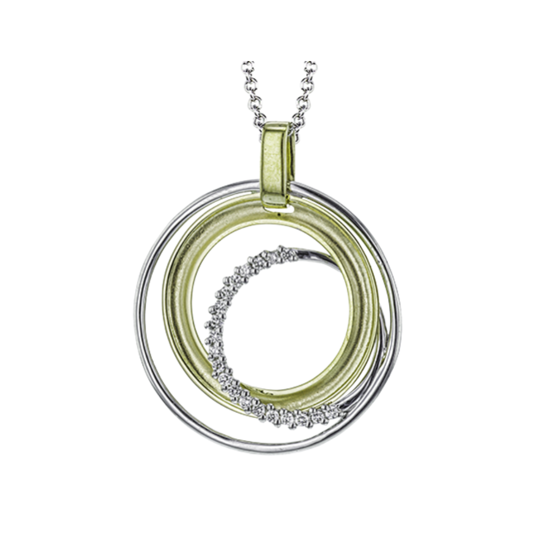 Two-Tone Circle Pendant with Diamond Accents (837417)