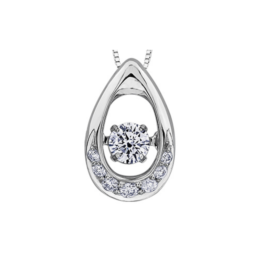 Teardrop Diamond Pendant in White Gold (856577)