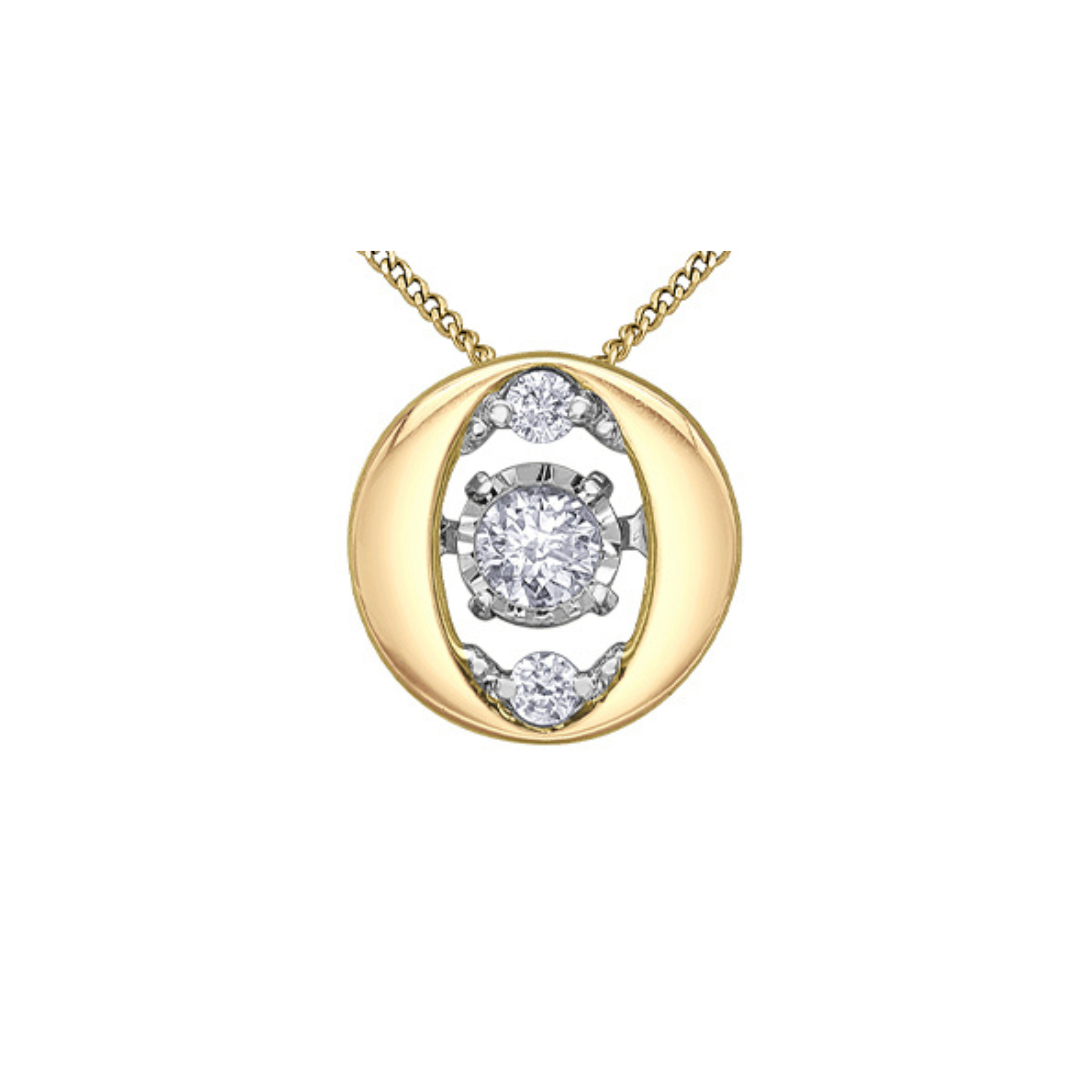 Classic Floating Diamond Pendant in Yellow Gold (895355)
