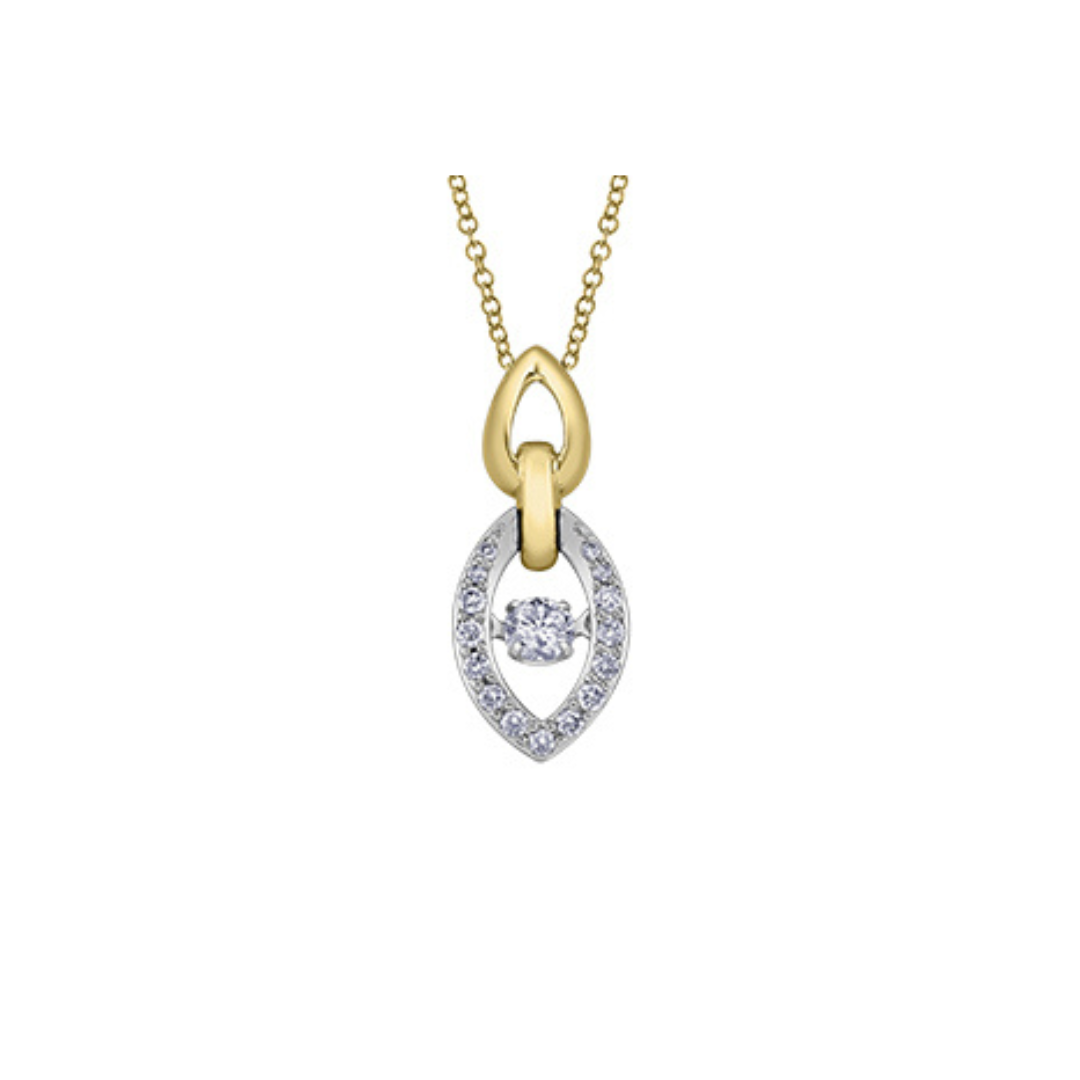 Diamond Marquise Drop Pendant in Yellow & White Gold (982736)