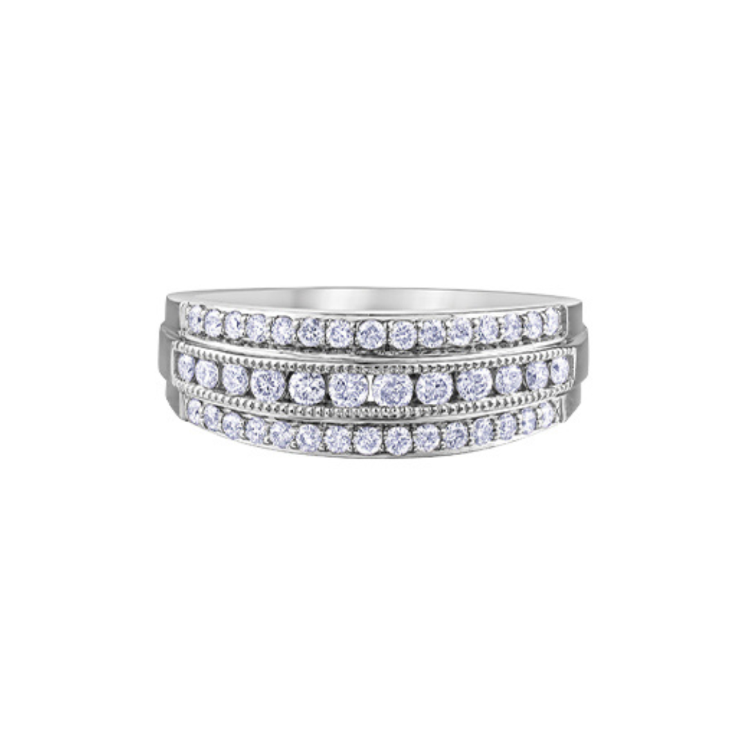 Triple-Row Diamond Band in White Gold (101429)