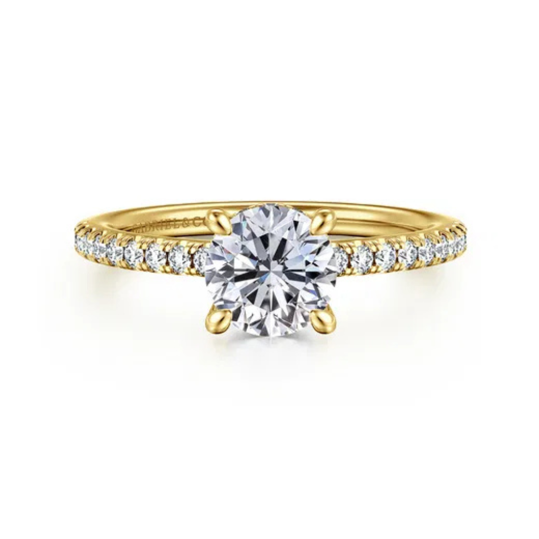 Yellow Gold String of Diamonds Engagement Ring (106062)