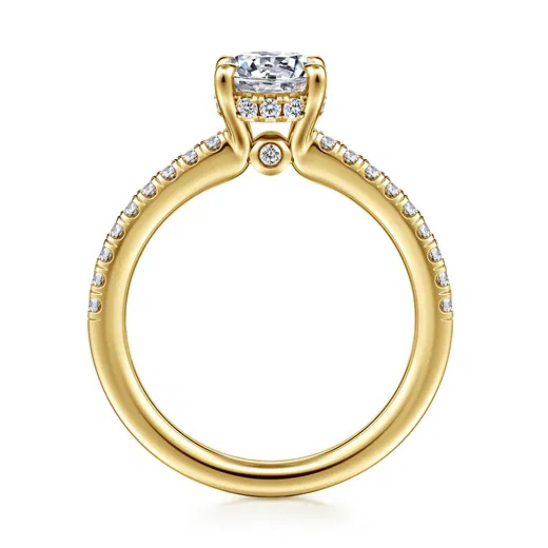 Yellow Gold String of Diamonds Engagement Ring (106062)