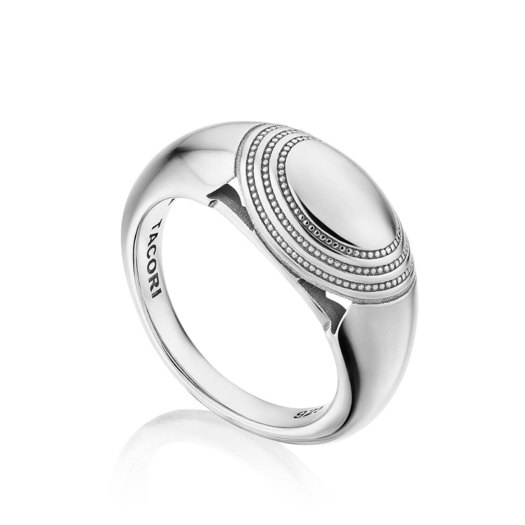 Crescent Eclipse Silver Domed Ring (115529)