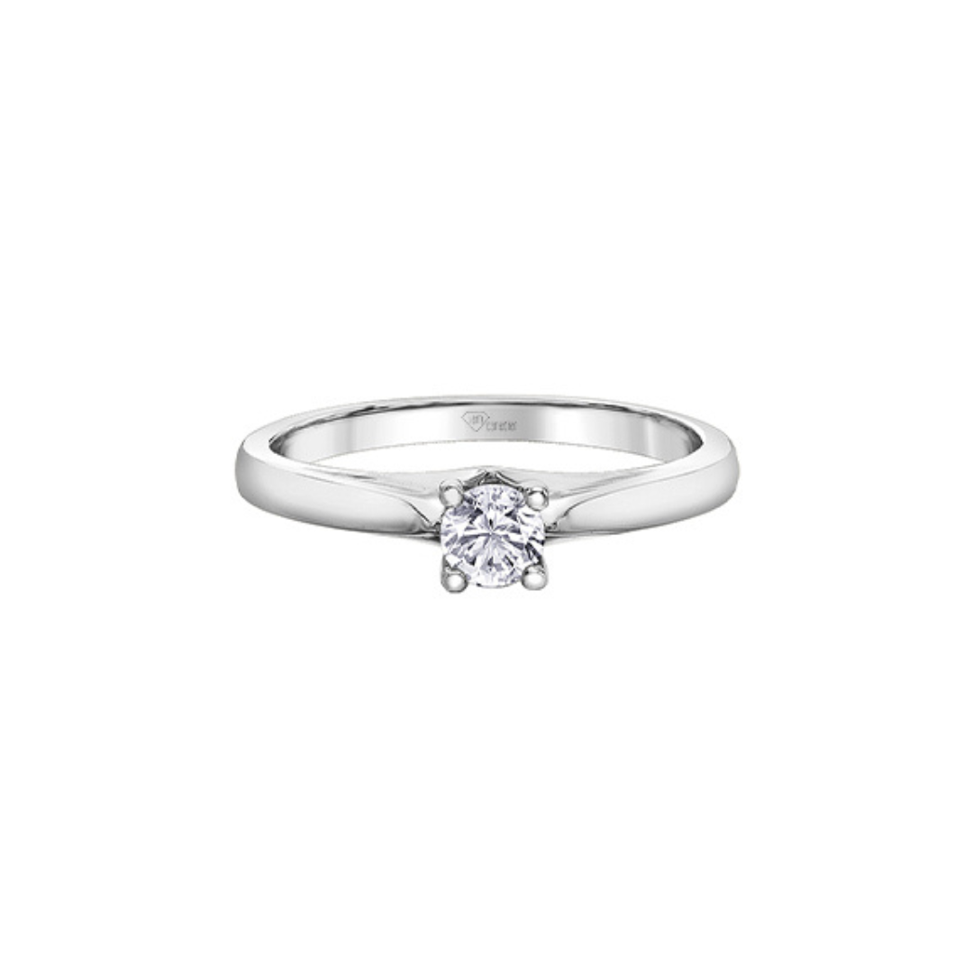 White Gold Diamond Solitaire Engagement Ring (123012)