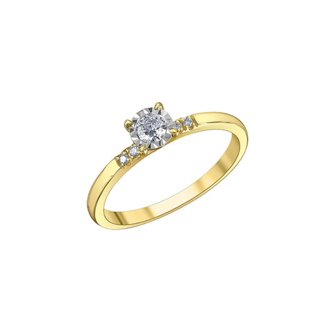 Yellow Gold Accented Diamond Engagement Ring (131269)