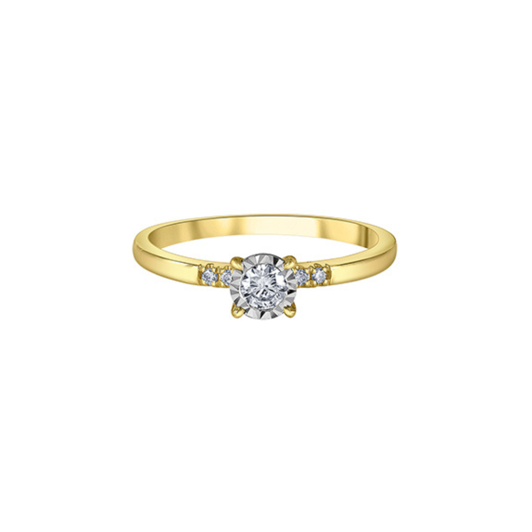 Yellow Gold Accented Diamond Engagement Ring (131269)