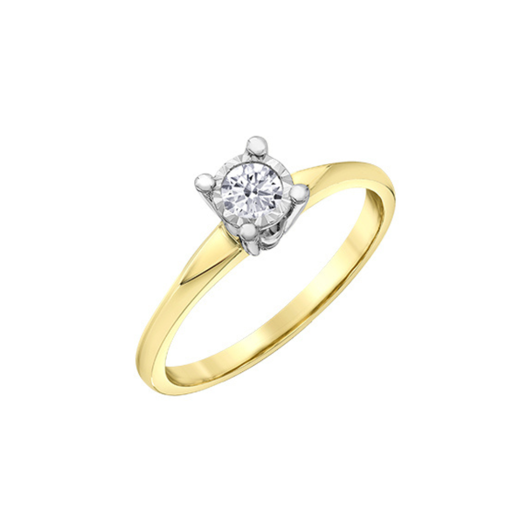 Classic Round Diamond Solitaire Ring in Yellow Gold (184217)