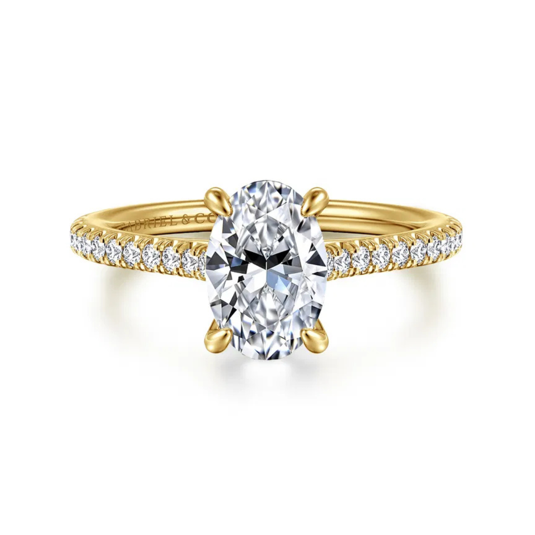 Yellow Gold Oval Engagement Ring (208248)
