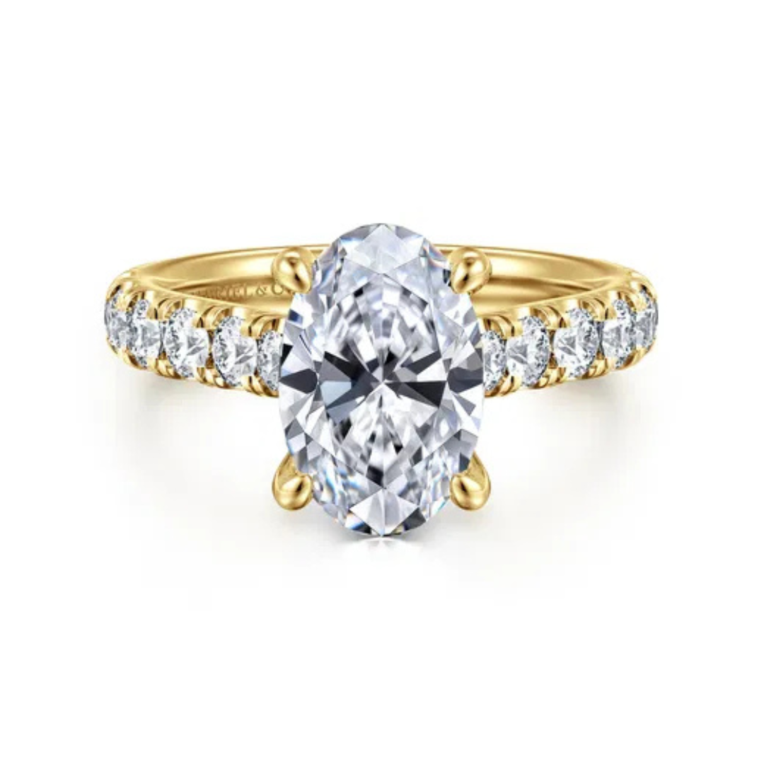 Yellow Gold String of Diamonds Engagement Ring (226796)