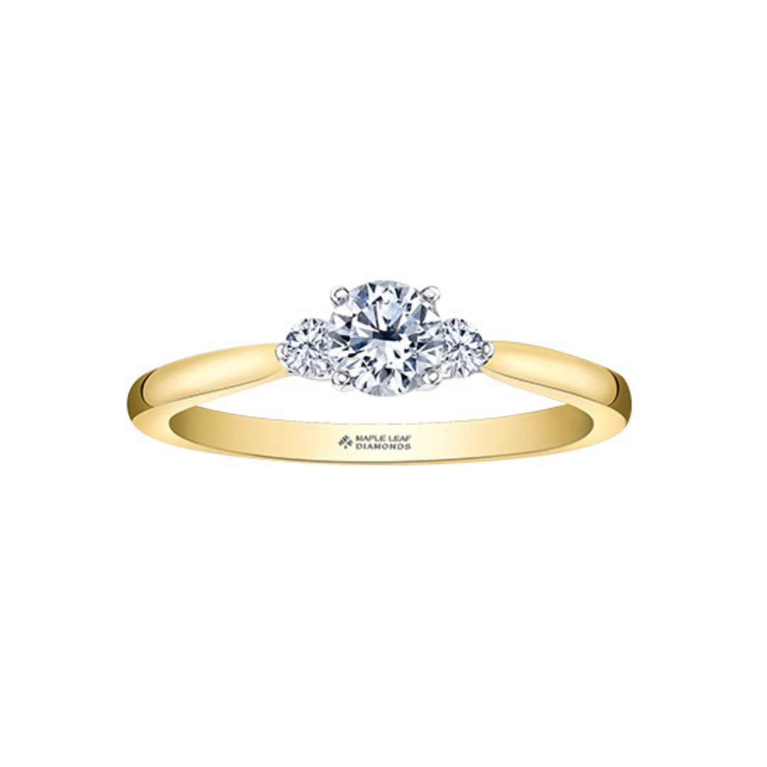 Two Toned 3 Stone Engagement Ring (396272)
