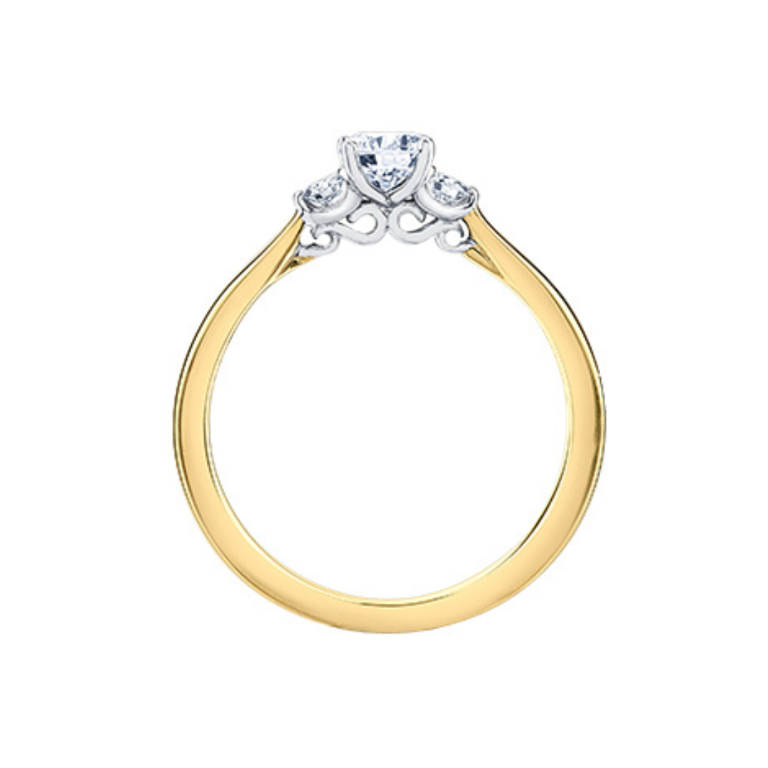 Two Toned 3 Stone Engagement Ring (396272)