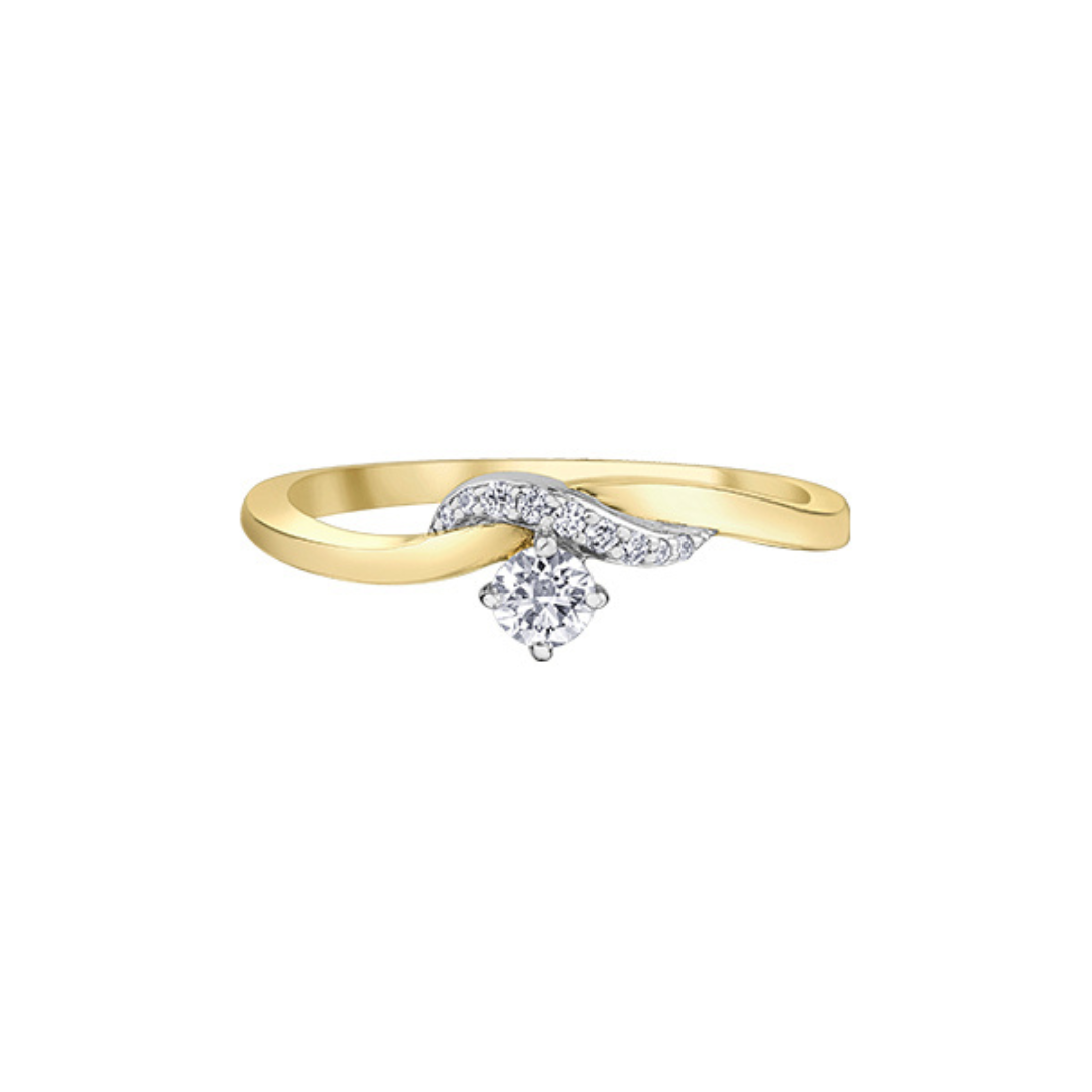 Diamond Curve Ring in Yellow Gold (446846)