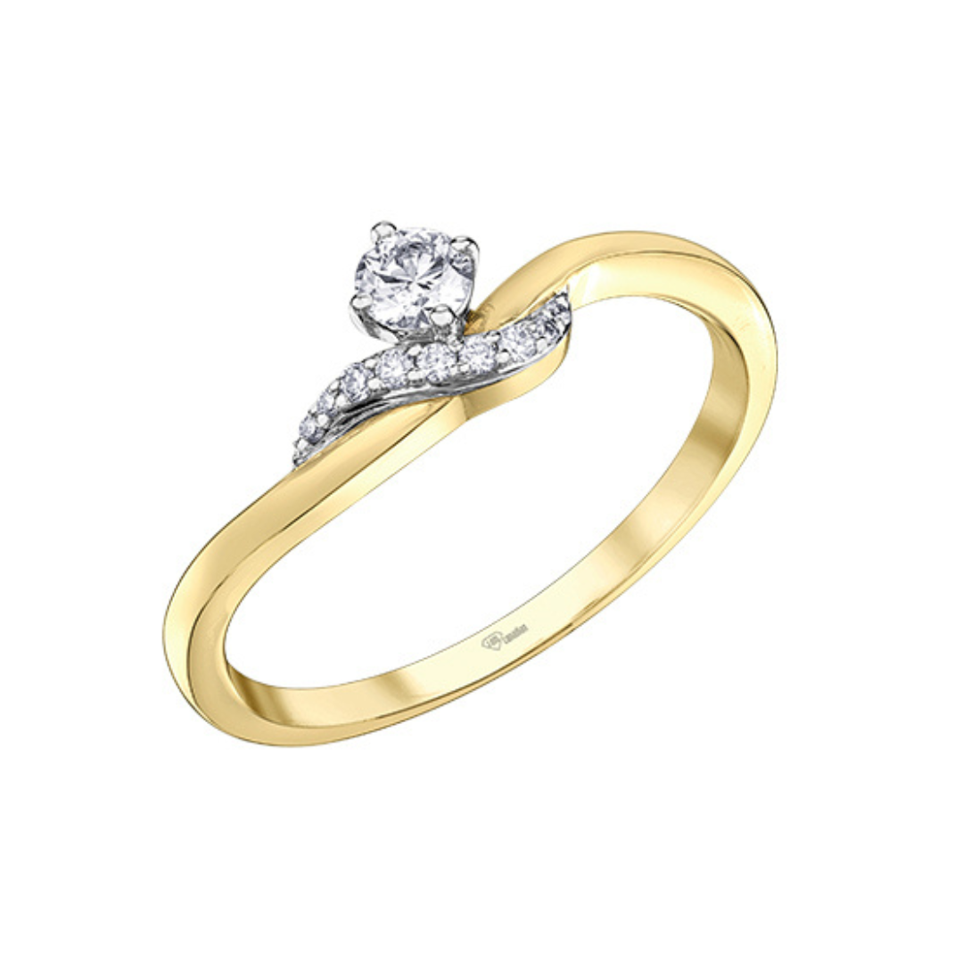 Diamond Curve Ring in Yellow Gold (446846)